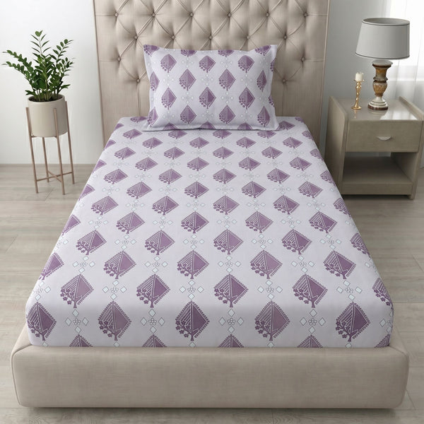 186 TC 100% Cotton Single Bedsheet | 90 x 60 Inch