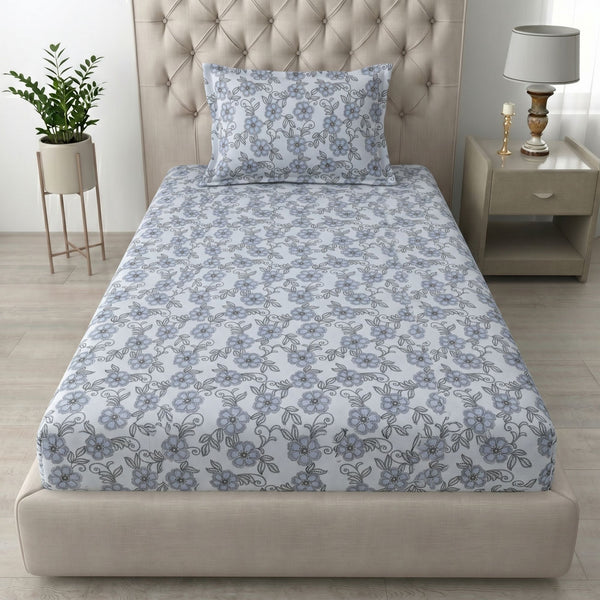 186 TC 100% Cotton Single Bedsheet | 90 x 60 Inch
