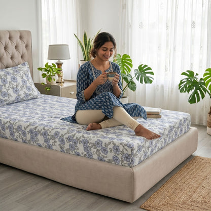 186 TC 100% Cotton Single Bedsheet | 90 x 60 Inch