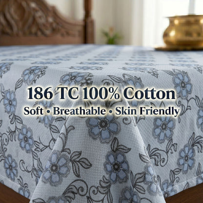 186 TC 100% Cotton Single Bedsheet | 90 x 60 Inch