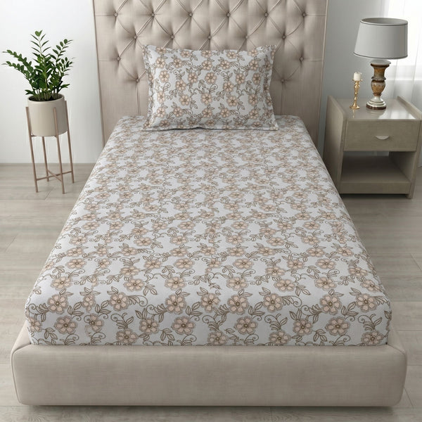 186 TC 100% Cotton Single Bedsheet | 90 x 60 Inch