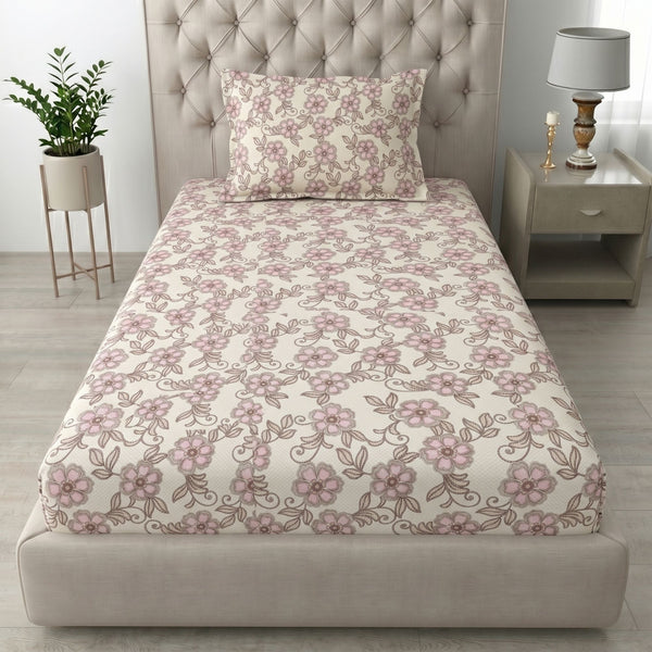 186 TC 100% Cotton Single Bedsheet | 90 x 60 Inch