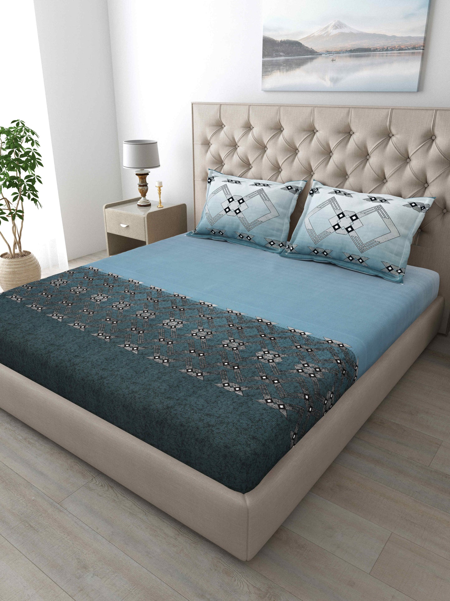 186 TC 100 % Cotton Bedsheet King Size | 108 x 108 Inches