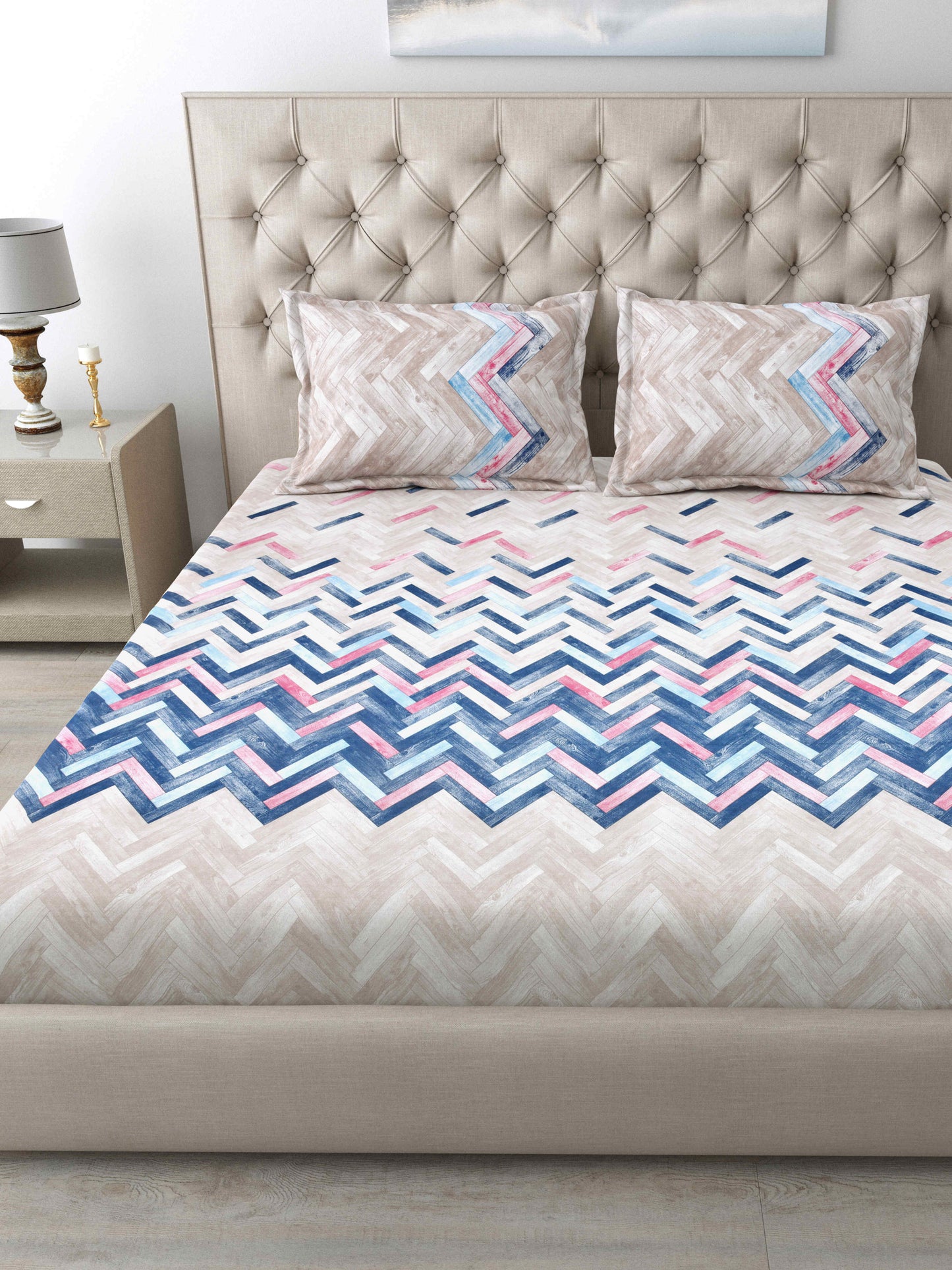 186 TC 100 % Cotton Bedsheet King Size | 108 x 108 Inches