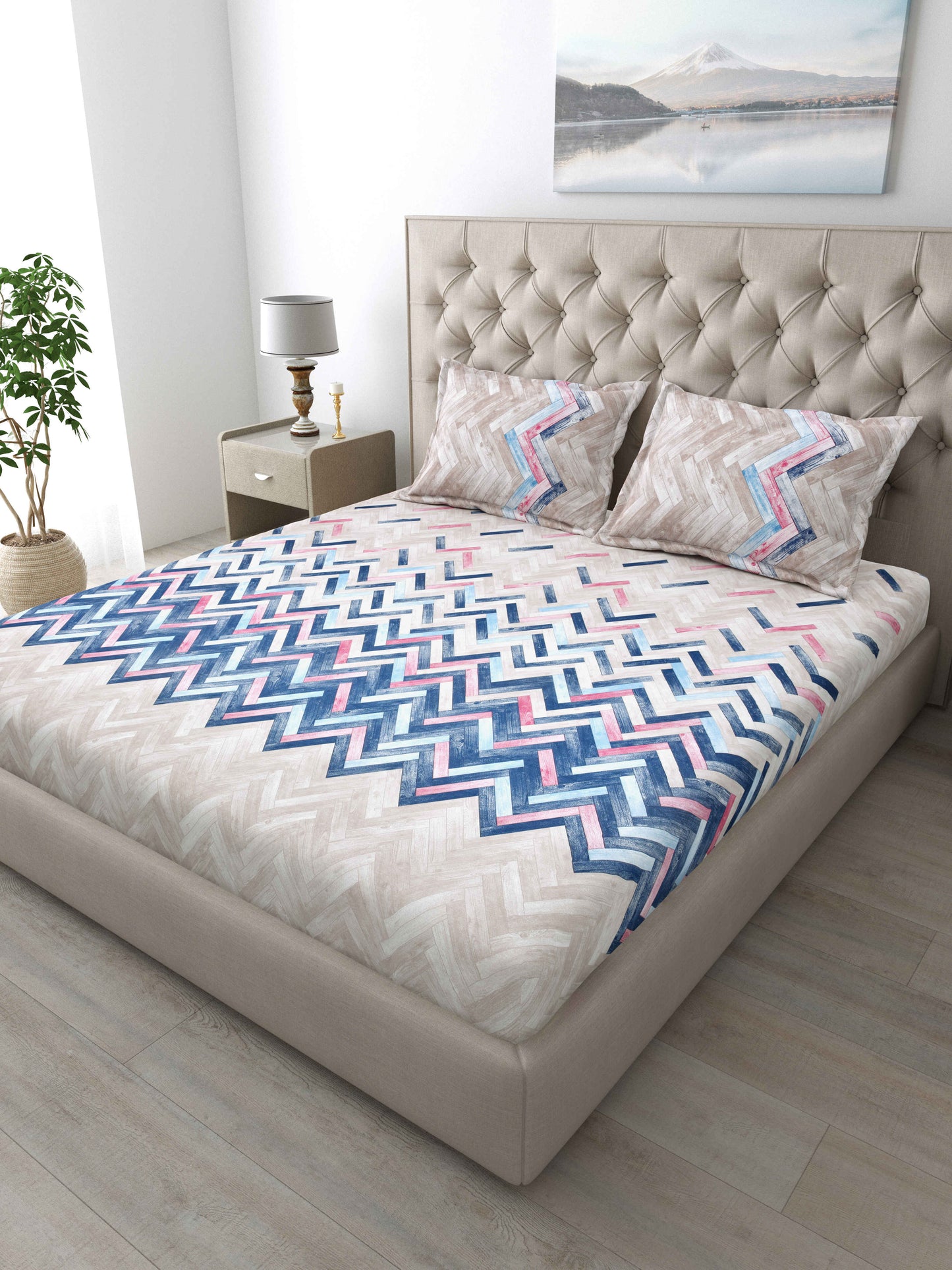 186 TC 100 % Cotton Bedsheet King Size | 108 x 108 Inches