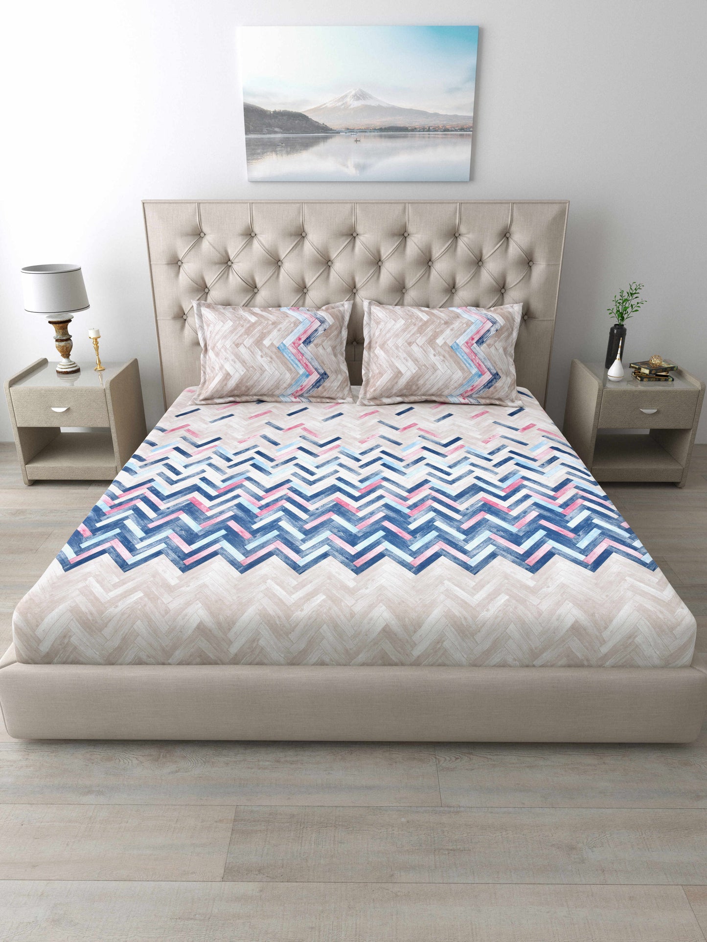186 TC 100 % Cotton Bedsheet King Size | 108 x 108 Inches