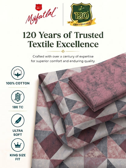 186 TC 100 % Cotton Bedsheet King Size | 108 x 108 Inches