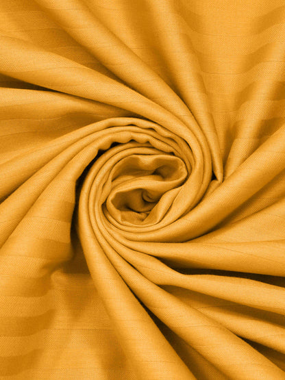 Italian Stripe King Size Bedsheet with 2 Pillow Covers | 210 TC Pure Cotton | Yellow