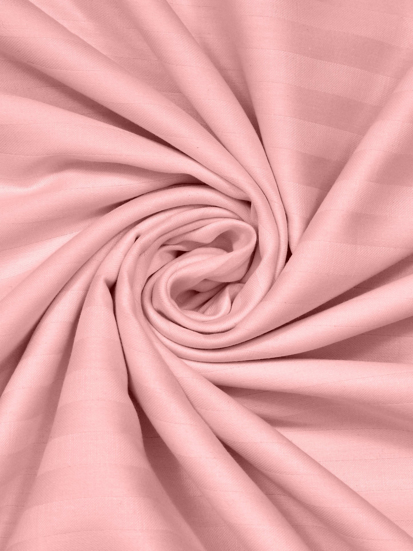 Italian Stripe King Size Bedsheet with 2 Pillow Covers | 210 TC Pure Cotton | Light Pink