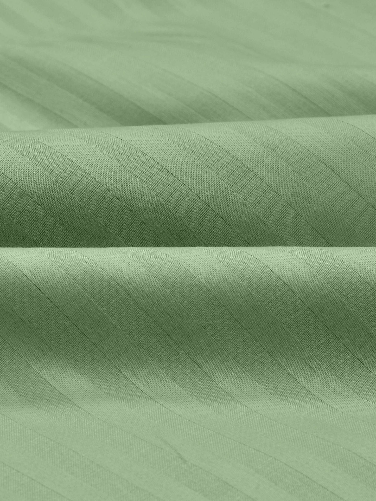 Italian Stripe King Size Bedsheet with 2 Pillow Covers | 210 TC Pure Cotton | Green