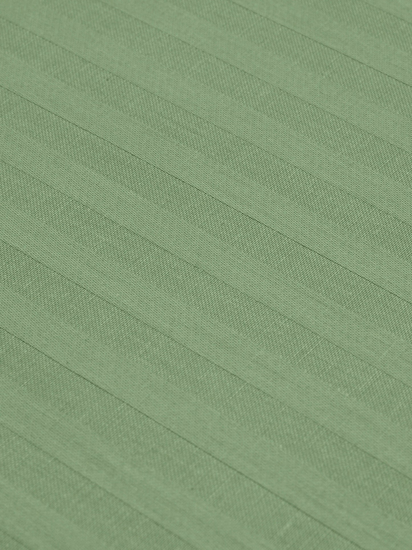 Italian Stripe King Size Bedsheet with 2 Pillow Covers | 210 TC Pure Cotton | Green