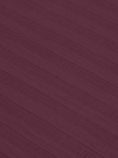 Italian Stripe King Size Bedsheet with 2 Pillow Covers | 210 TC Pure Cotton | Red