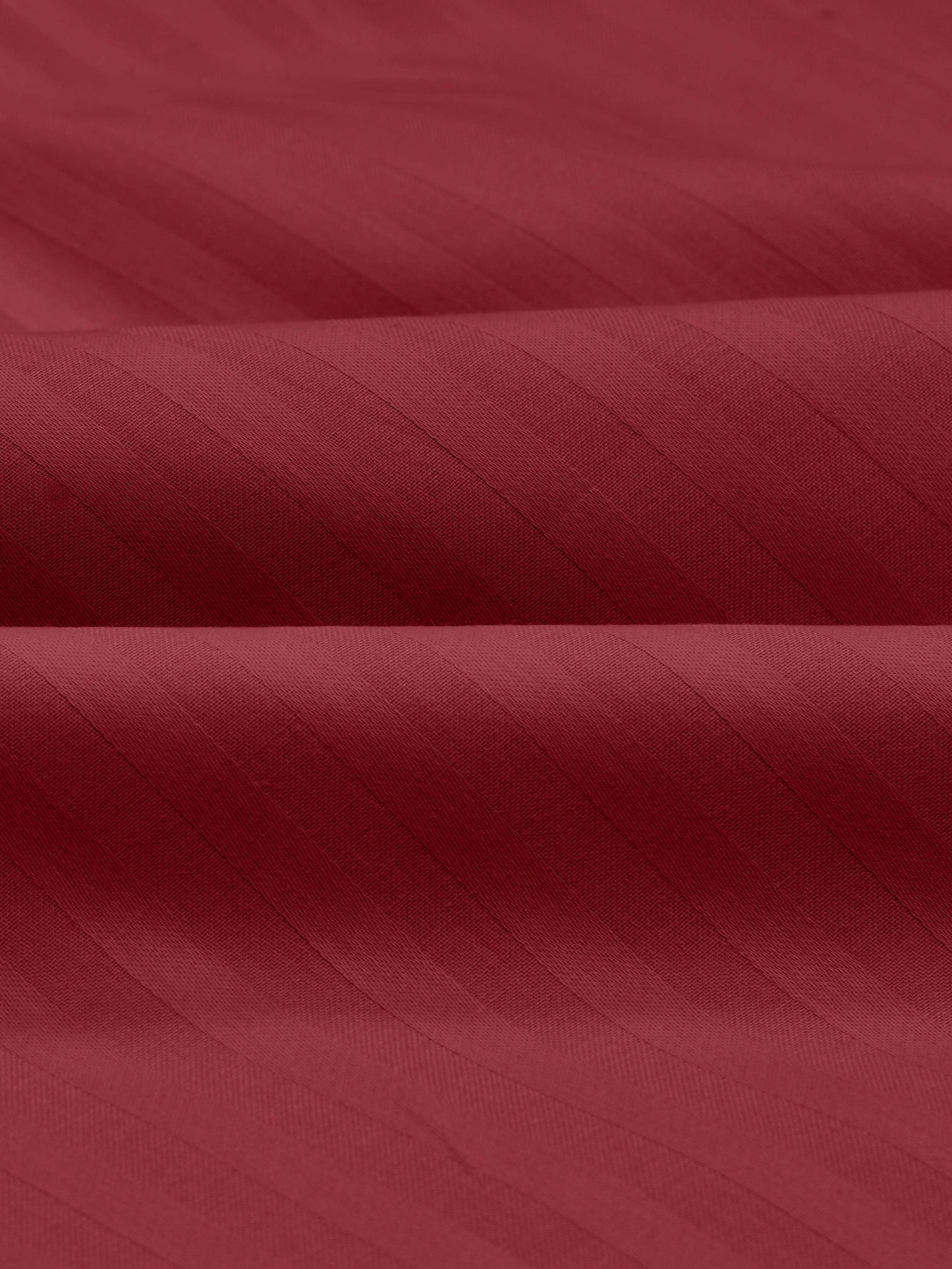 Italian Stripe King Size Bedsheet with 2 Pillow Covers | 210 TC Pure Cotton | Maroon
