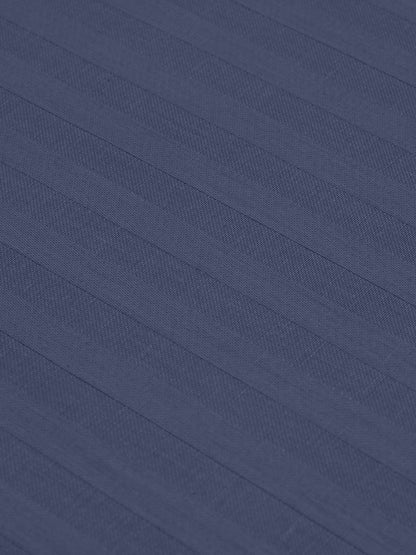 Italian Stripe King Size Bedsheet with 2 Pillow Covers | 210 TC Pure Cotton | Blue