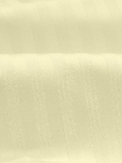 Italian Stripe King Size Bedsheet with 2 Pillow Covers | 210 TC Pure Cotton | Cream