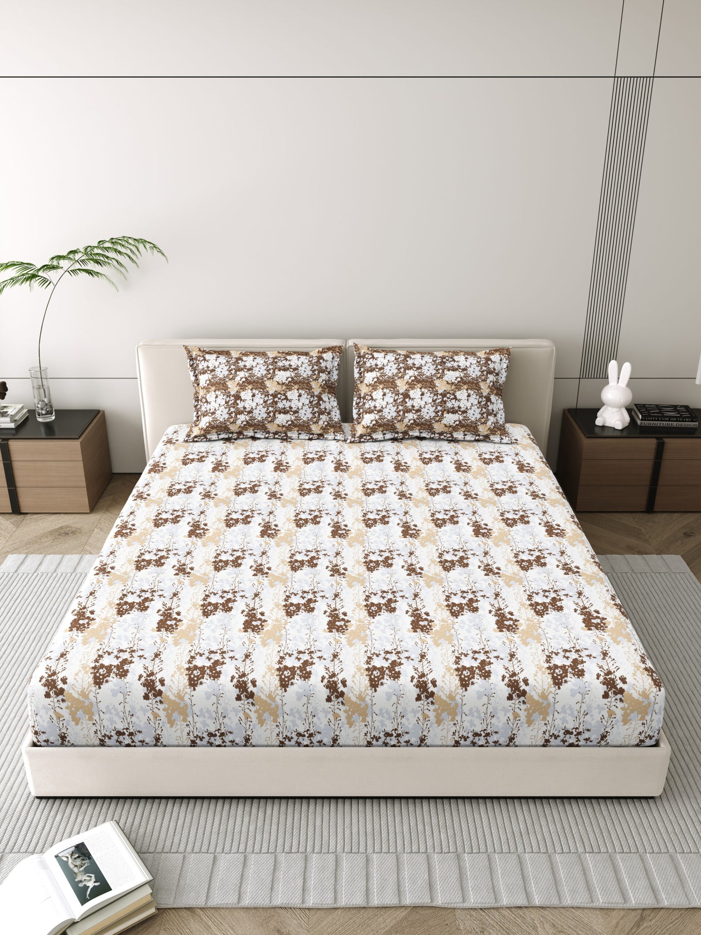 Mafatlal Corsica Bedsheet – Cocoa Brown, King, Cotton Percale