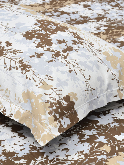 Corsica 186 TC Cotton King Size Bedsheet | 108x108 inches | Soft & Breathable Fabric | Flat Sheet with 2 Pillow Covers