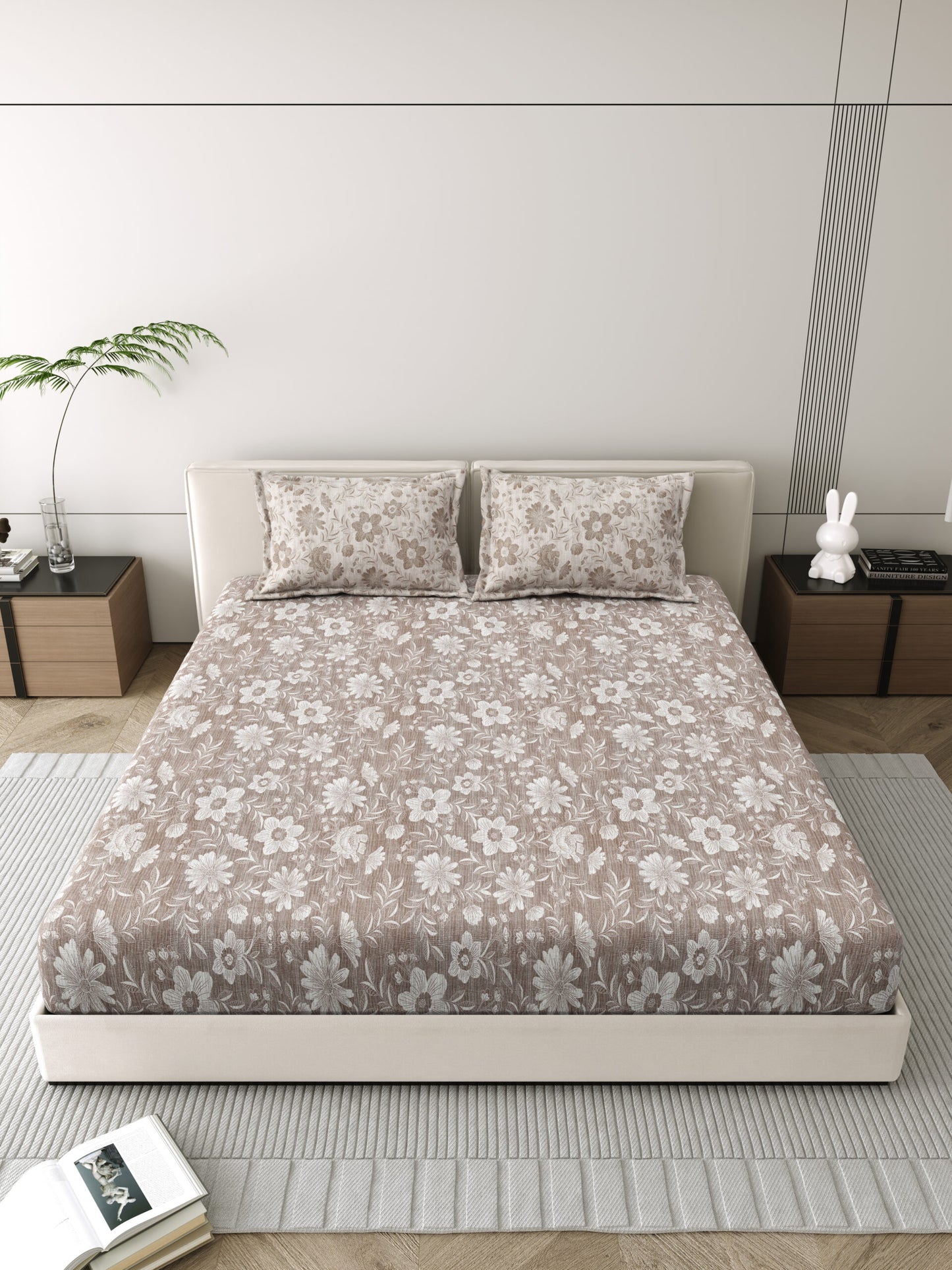 Mafatlal Corsica Bedsheet – Beige, King, Cotton Percale