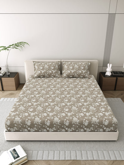 Mafatlal Corsica Bedsheet – Iced Coffee, King, Cotton Percale