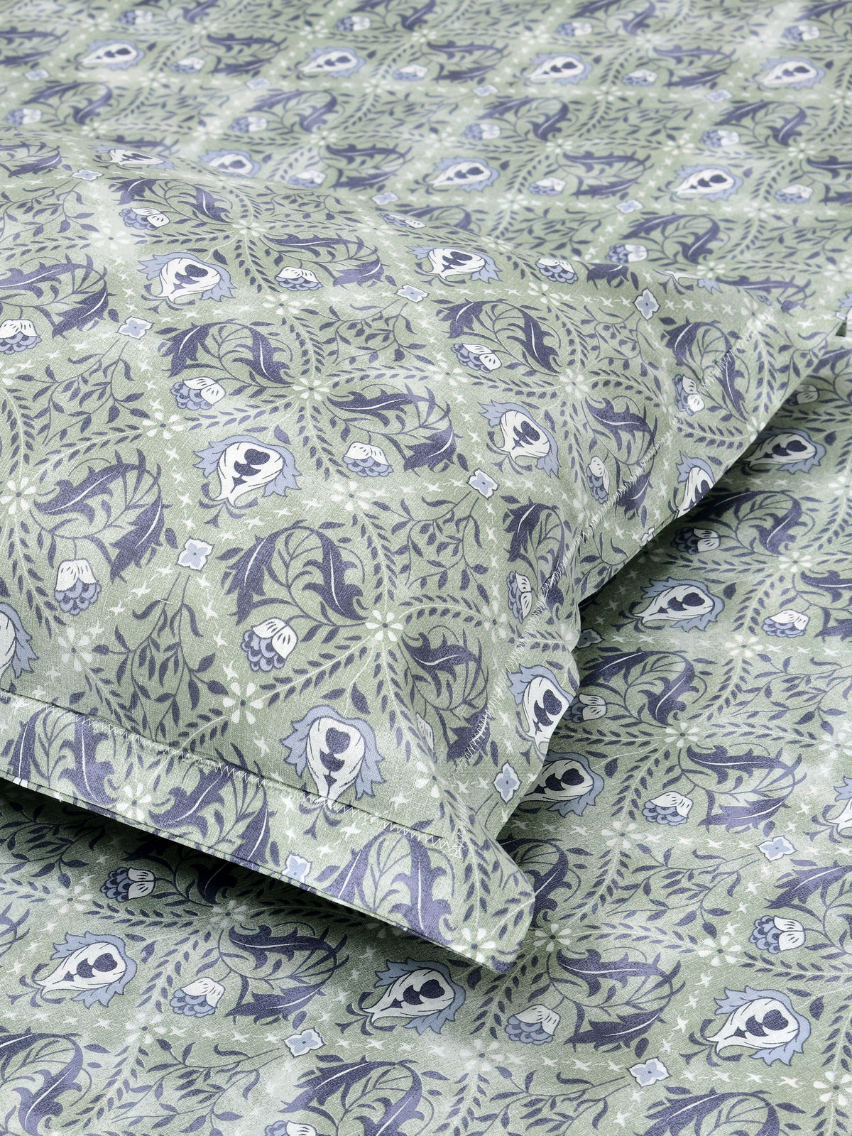Corsica 186 TC Cotton King Size Bedsheet | 108x108 inches | Soft & Breathable Fabric | Flat Sheet with 2 Pillow Covers