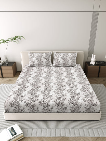 Mafatlal Corsica Bedsheet – White Alyssum, King, Cotton Percale