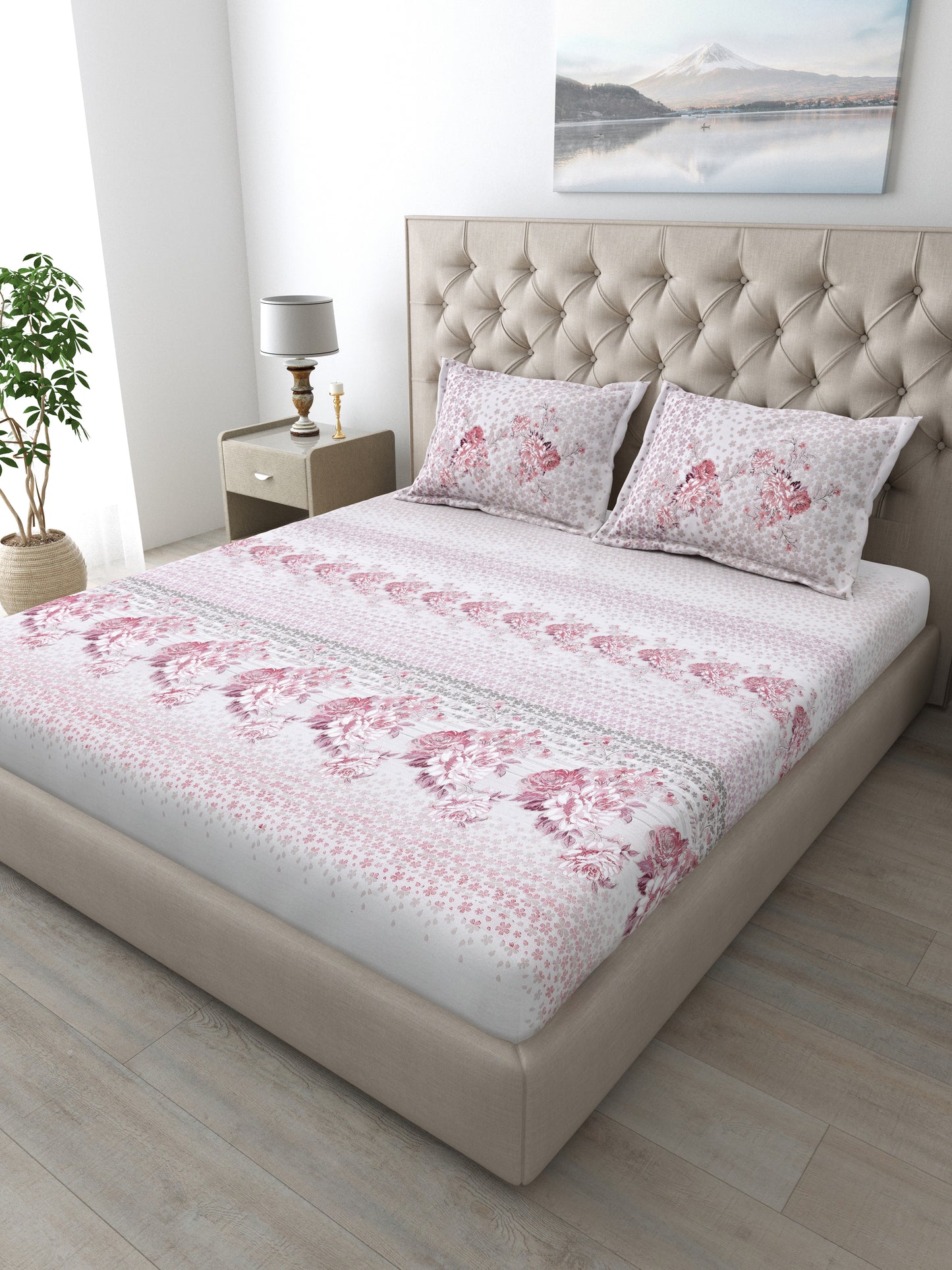 186 TC 100% Cotton King Size Bedsheet | 108 x 108 Inches