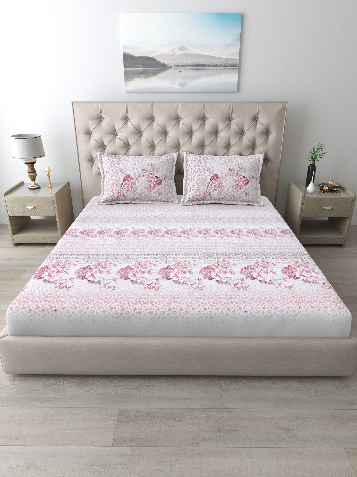186 TC 100% Cotton King Size Bedsheet | 108 x 108 Inches