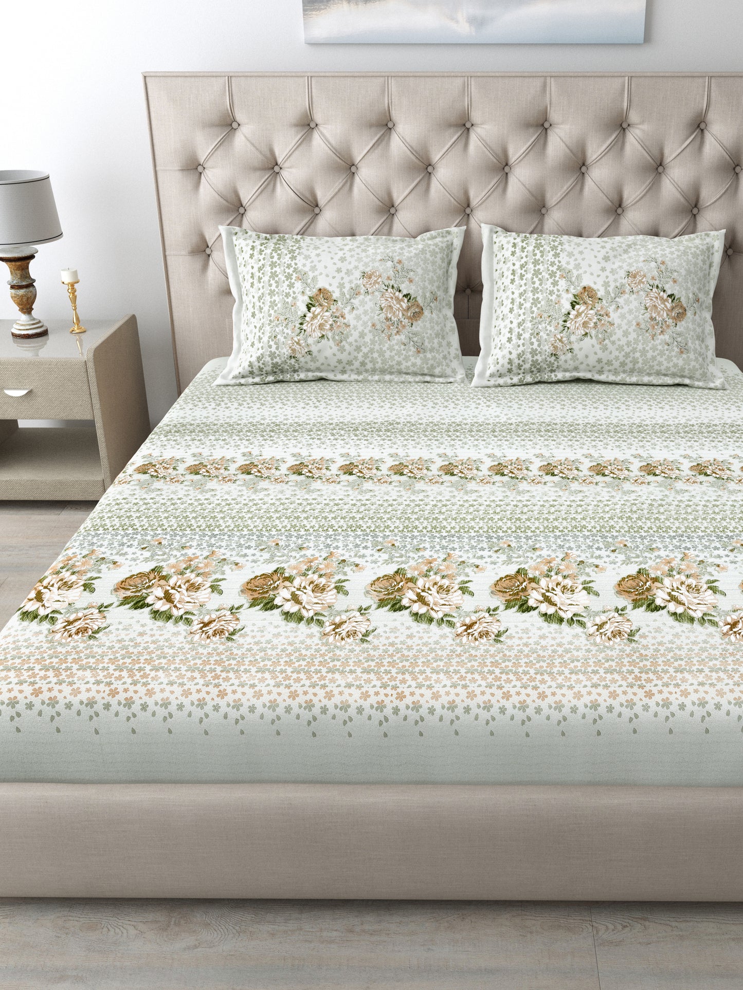 186 TC 100% Cotton King Size Bedsheet | 108 x 108 Inches