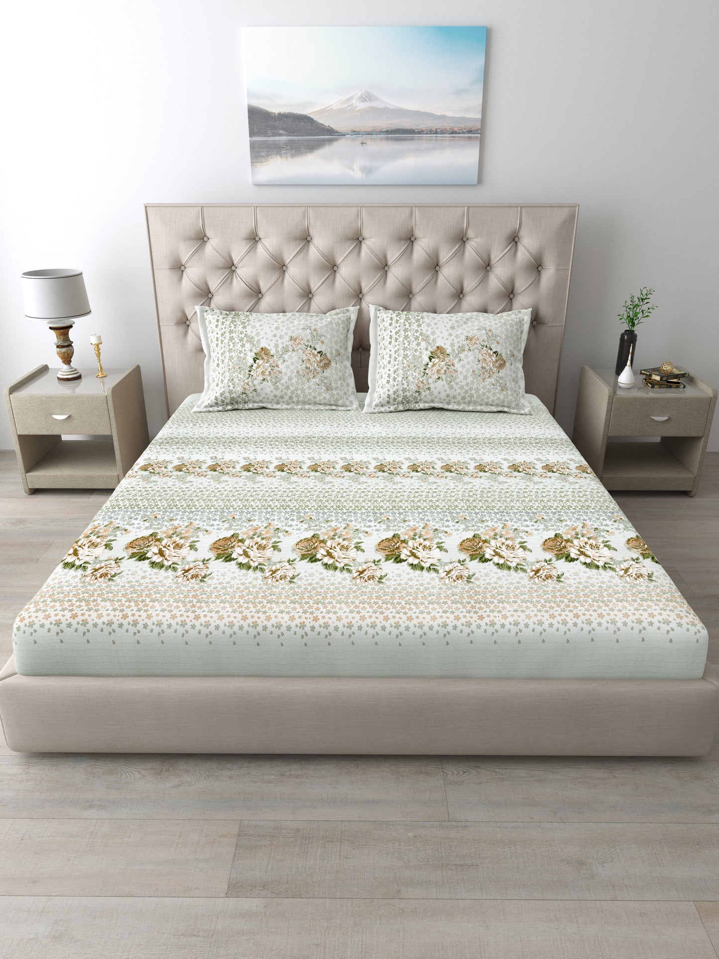 186 TC 100% Cotton King Size Bedsheet | 108 x 108 Inches