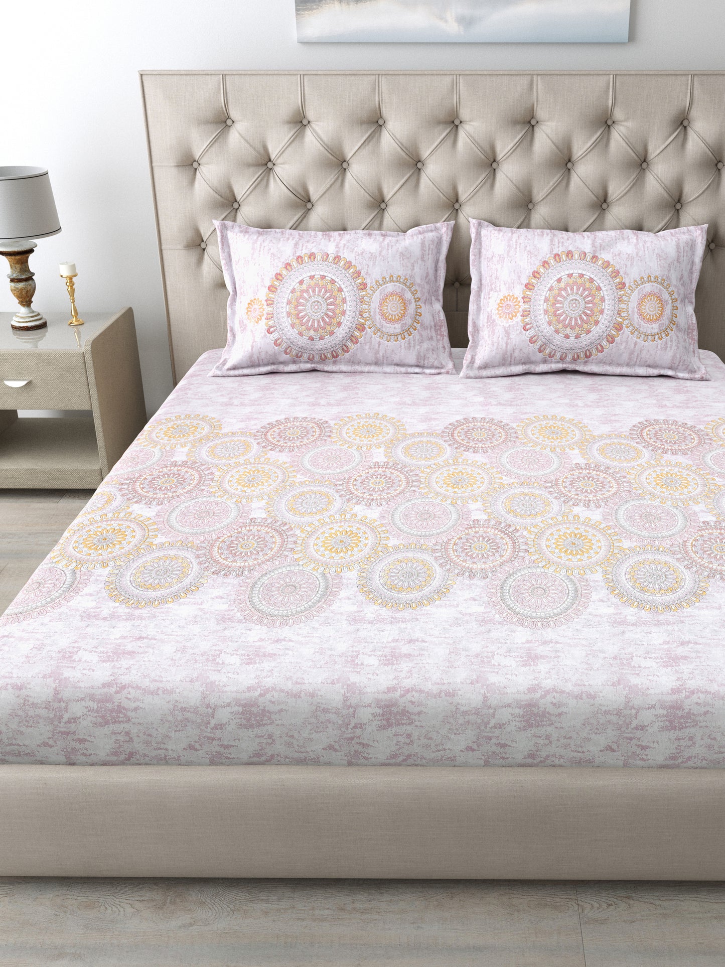 186 TC 100% Cotton King Size Bedsheet | 108 x 108 Inches