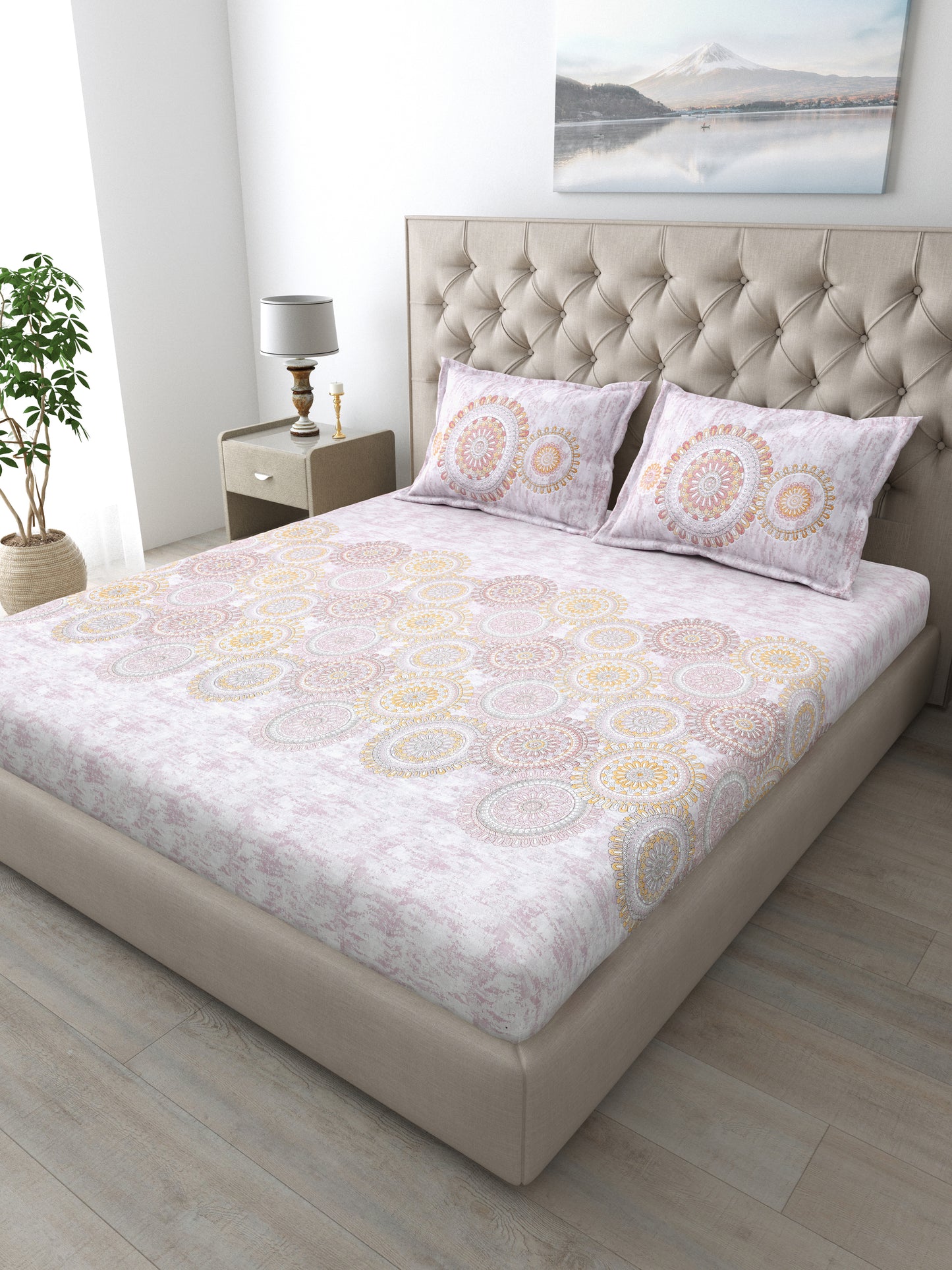 186 TC 100% Cotton King Size Bedsheet | 108 x 108 Inches