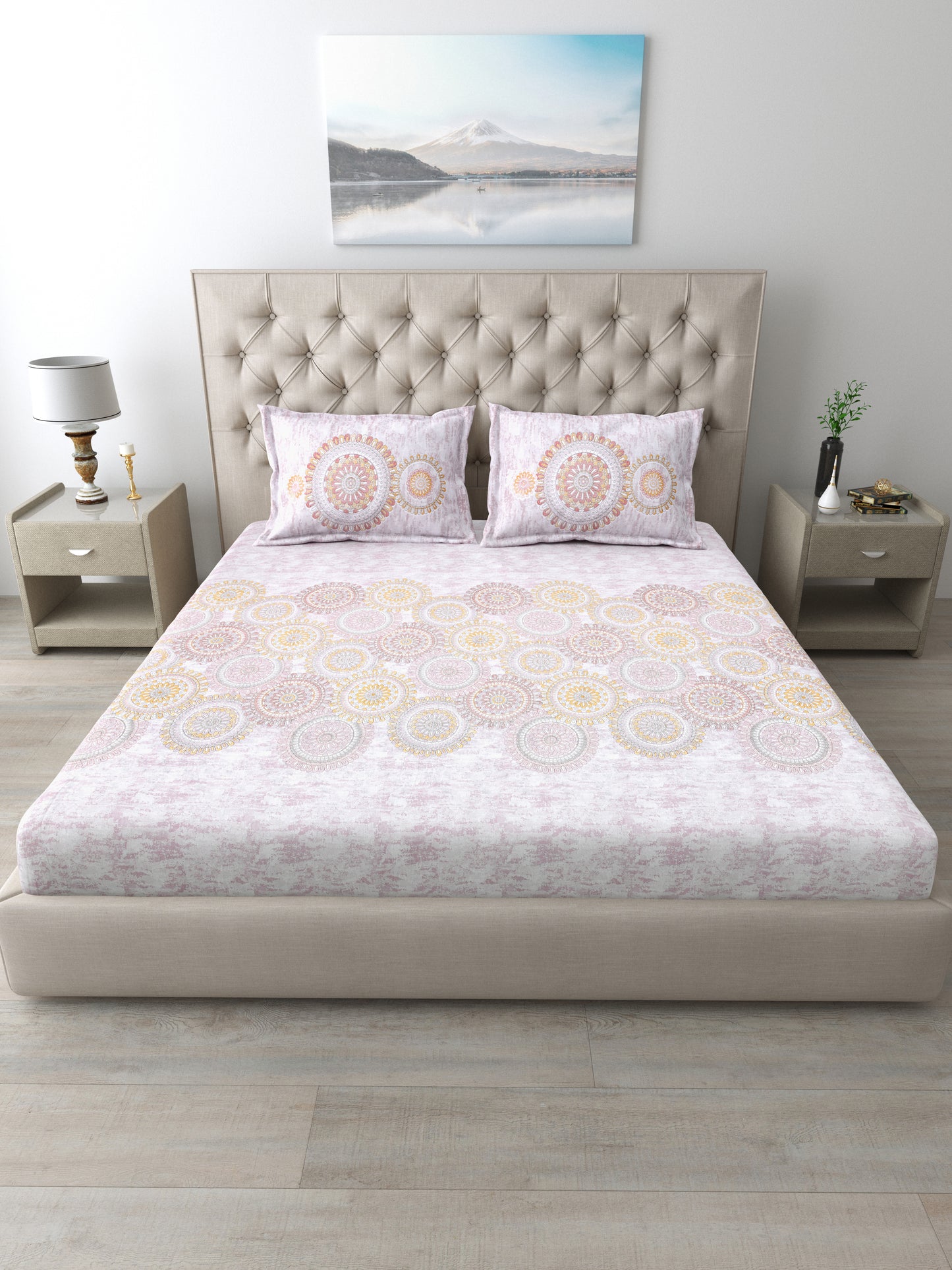 186 TC 100% Cotton King Size Bedsheet | 108 x 108 Inches