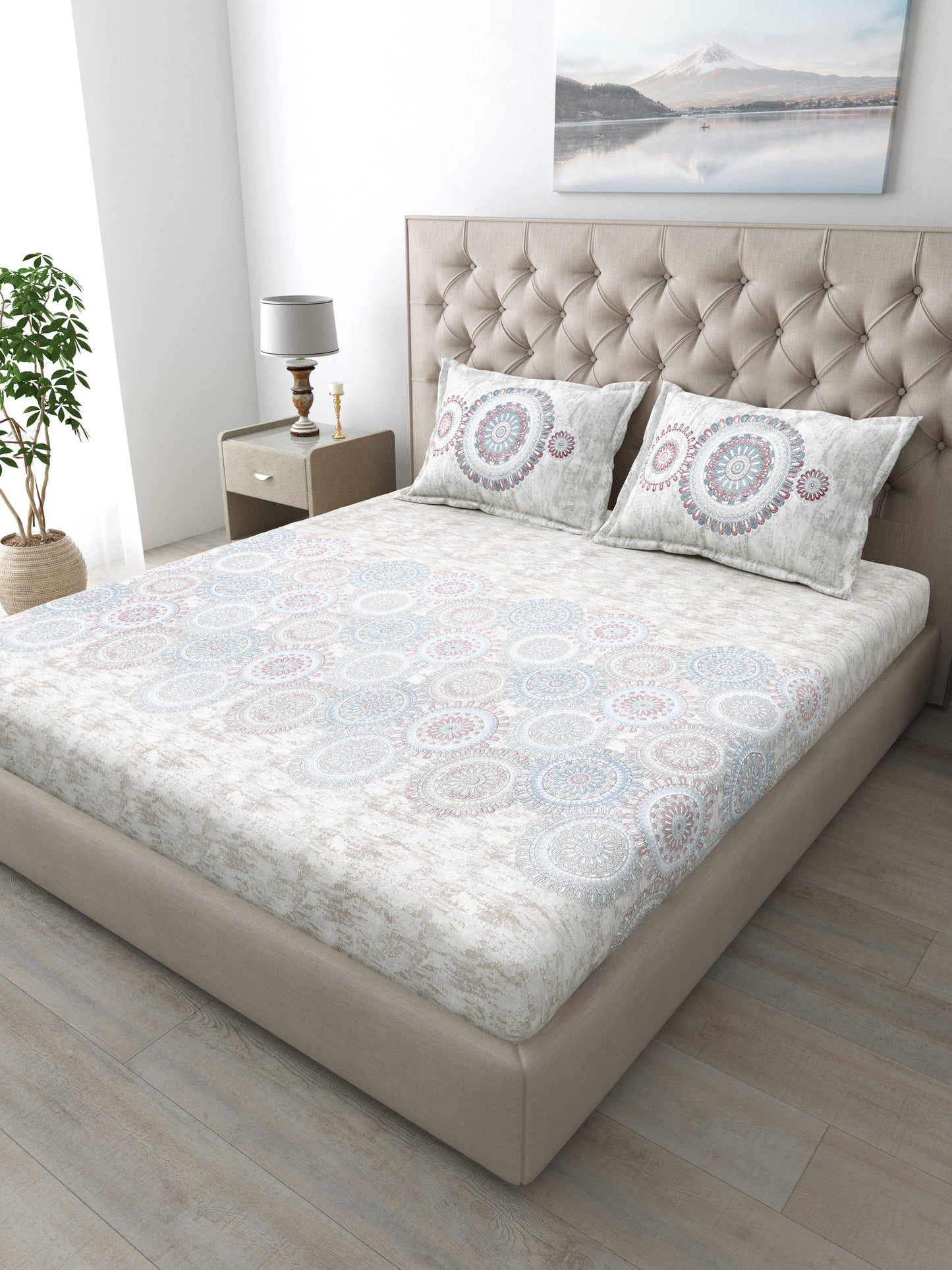 186 TC 100% Cotton King Size Bedsheet | 108 x 108 Inches