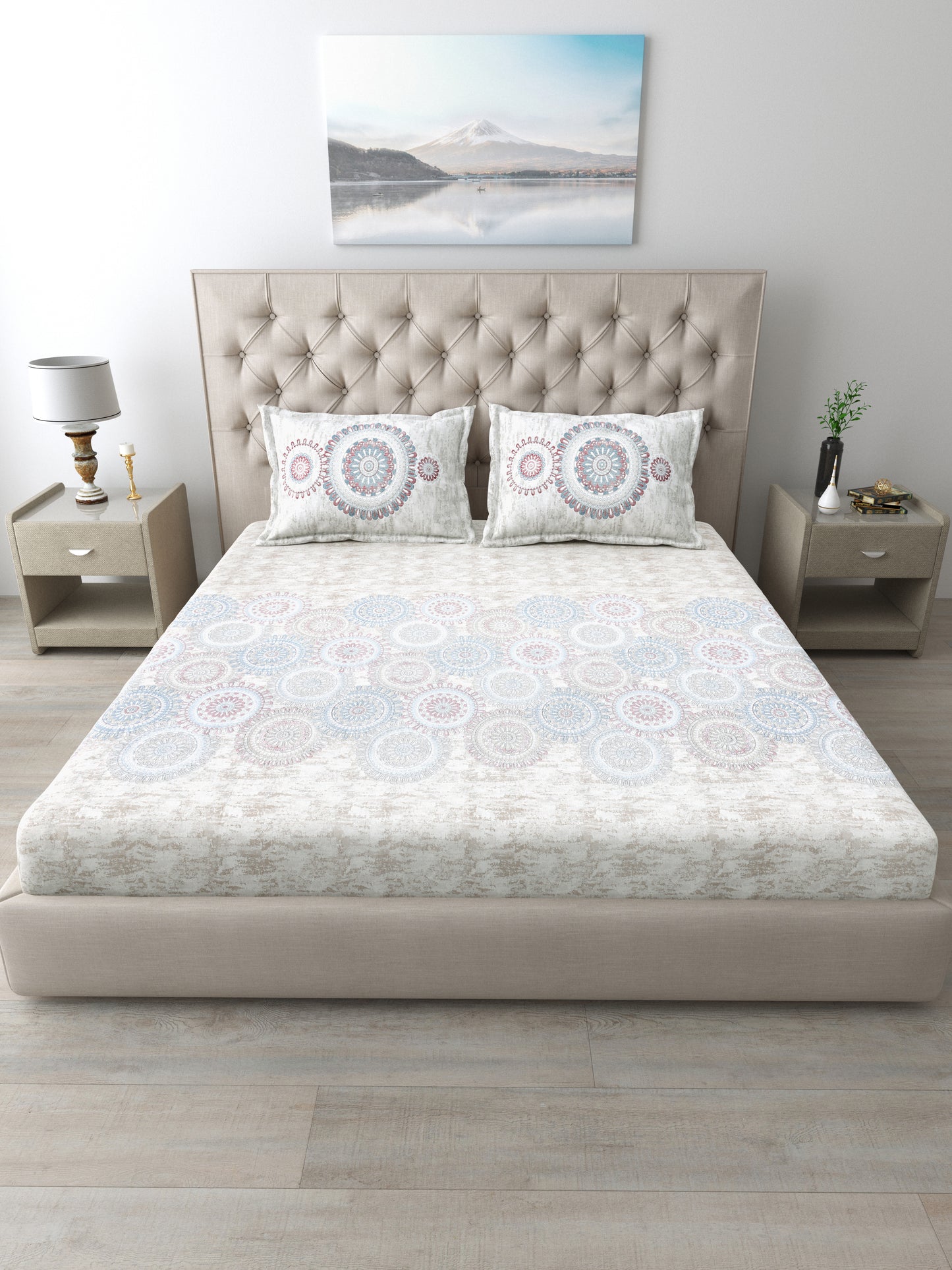 186 TC 100% Cotton King Size Bedsheet | 108 x 108 Inches