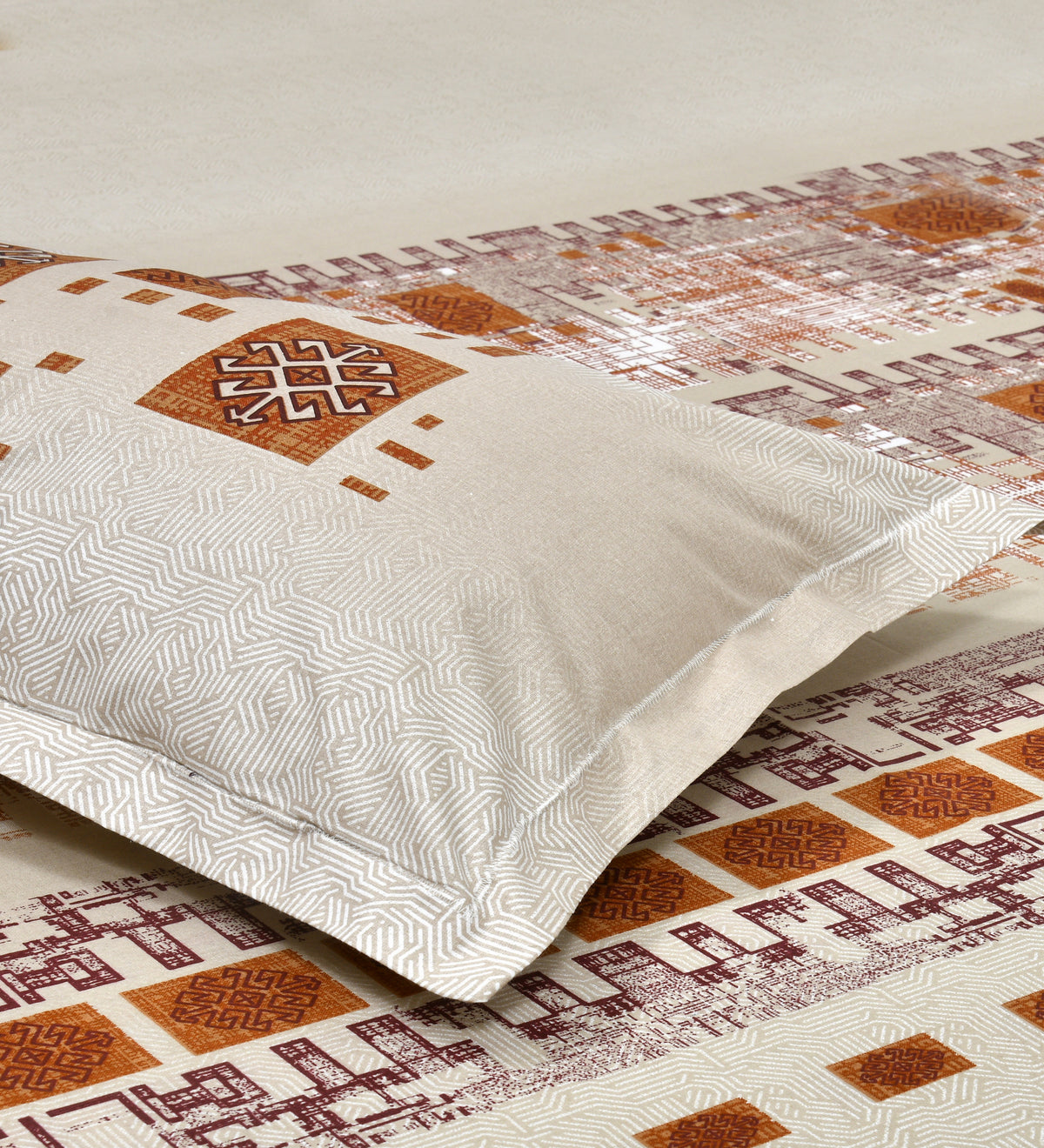 Autumn Delight 186 TC 100% Cotton King Size Bedsheet | 108 x 108 Inches | 2 pillow covers