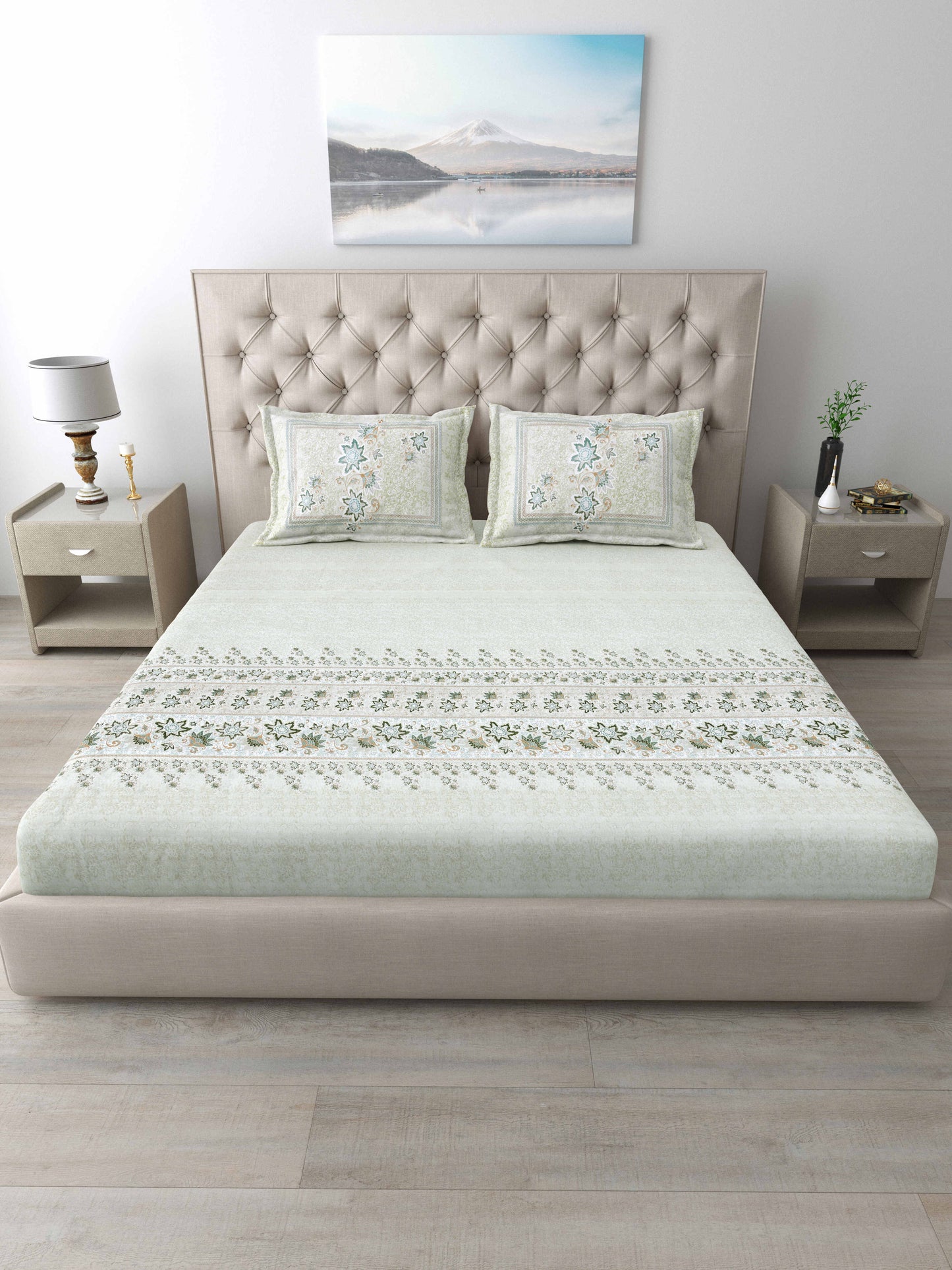 186 TC 100% Cotton King Size Bedsheet | 108 x 108 Inches