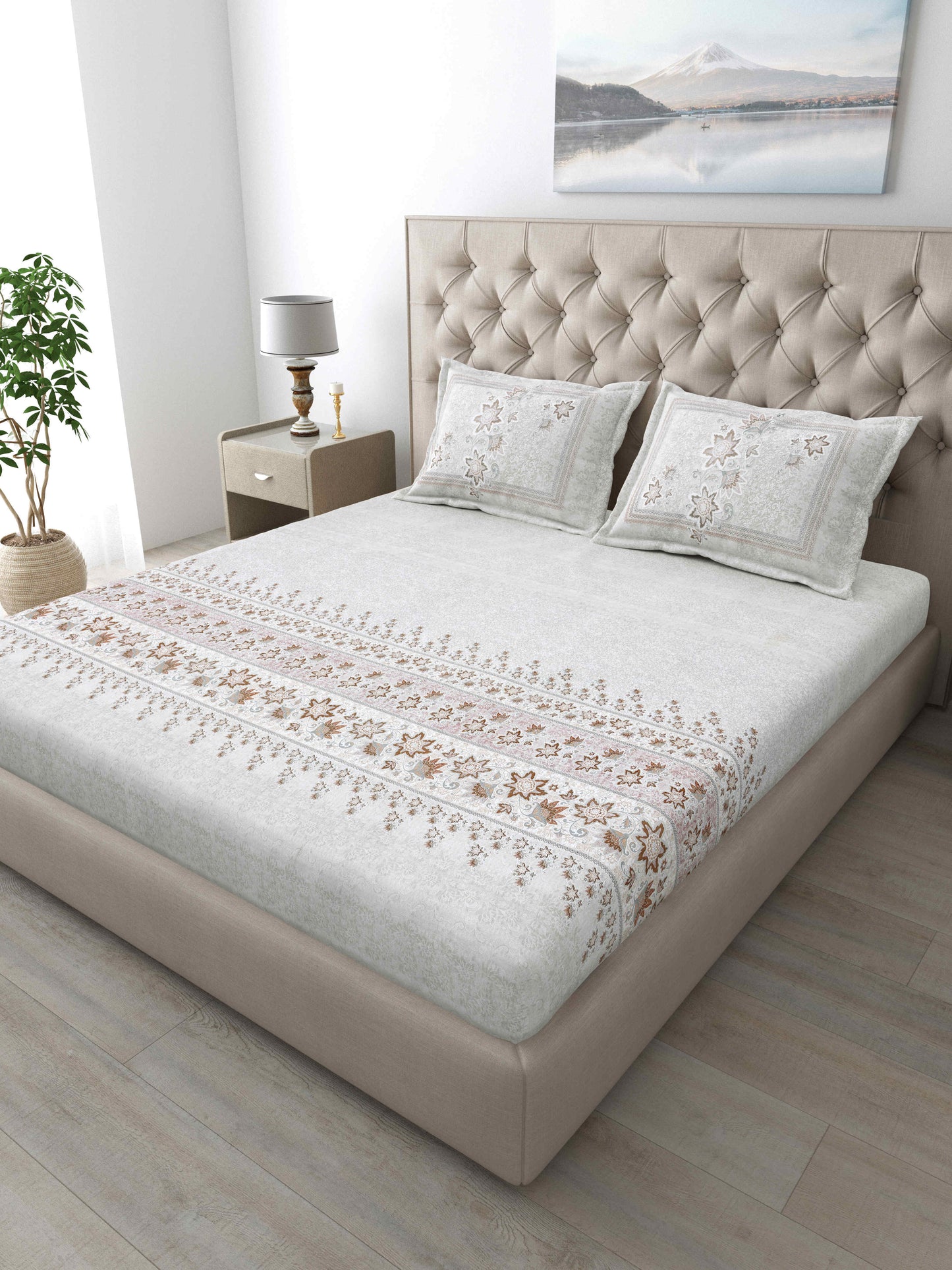 186 TC 100% Cotton King Size Bedsheet | 108 x 108 Inches