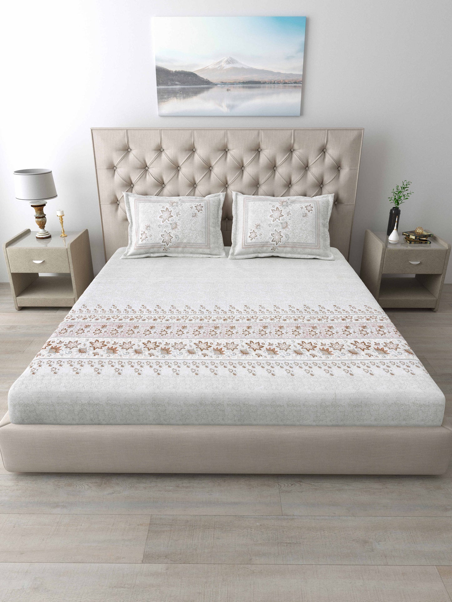 186 TC 100% Cotton King Size Bedsheet | 108 x 108 Inches