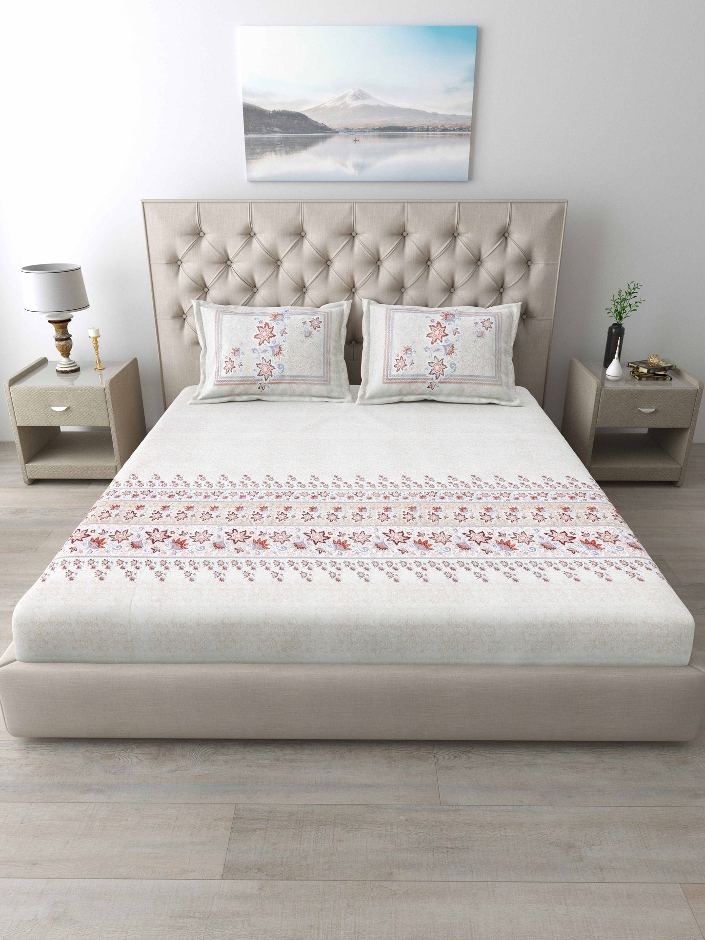 186 TC 100% Cotton King Size Bedsheet | 108 x 108 Inches