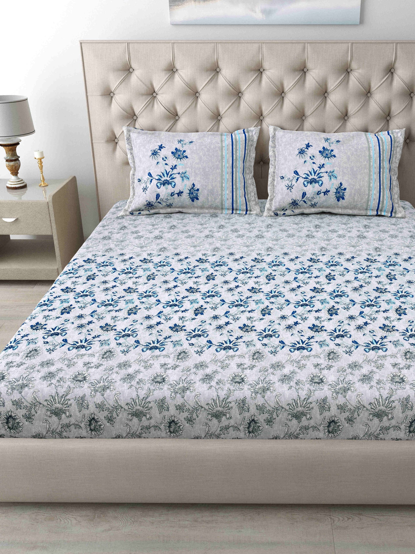 186 TC 100% Cotton King Size Bedsheet | 108 x 108 Inches