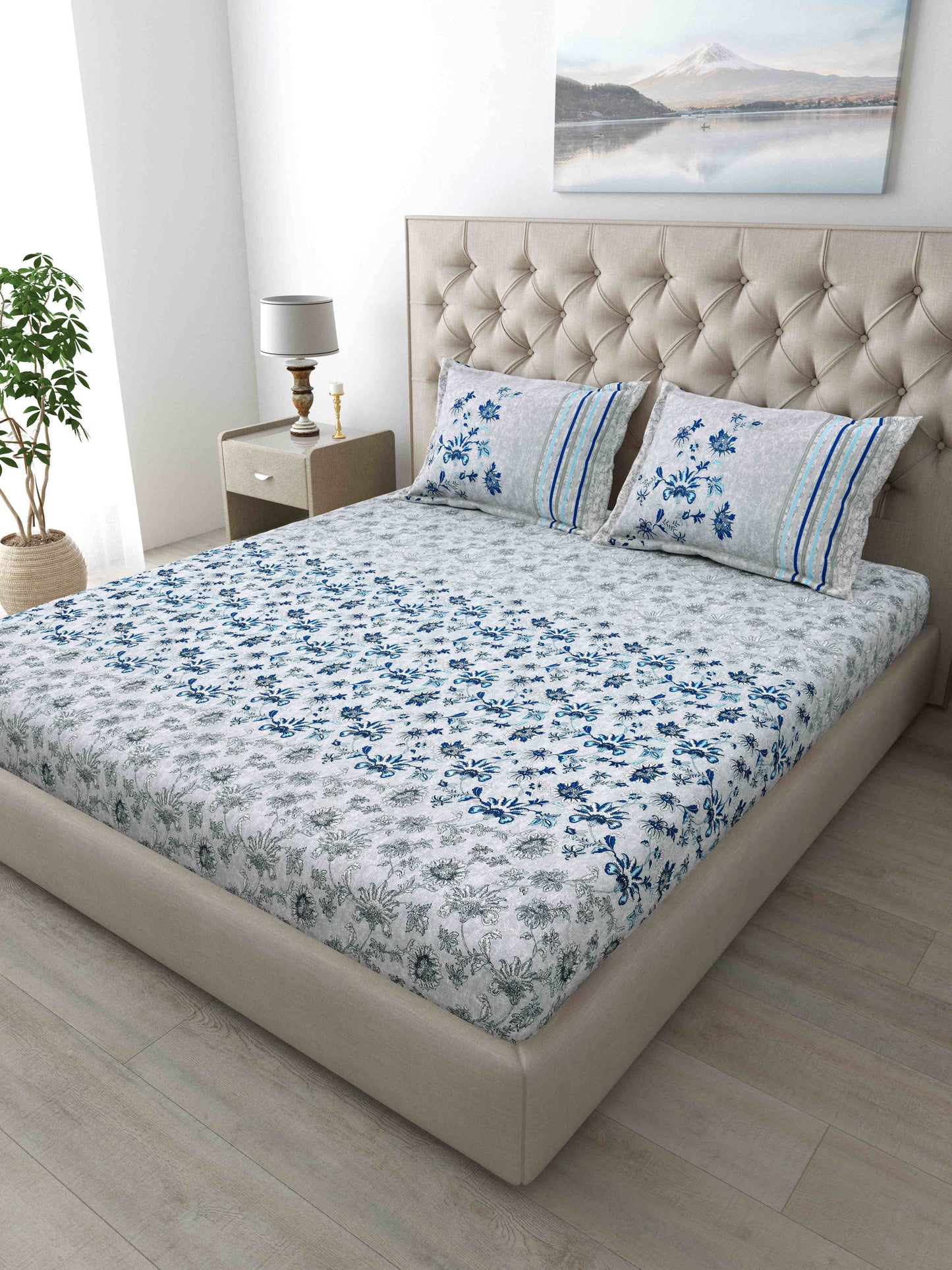 186 TC 100% Cotton King Size Bedsheet | 108 x 108 Inches