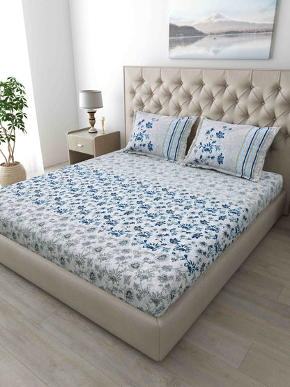 186 TC 100% Cotton King Size Bedsheet | 108 x 108 Inches