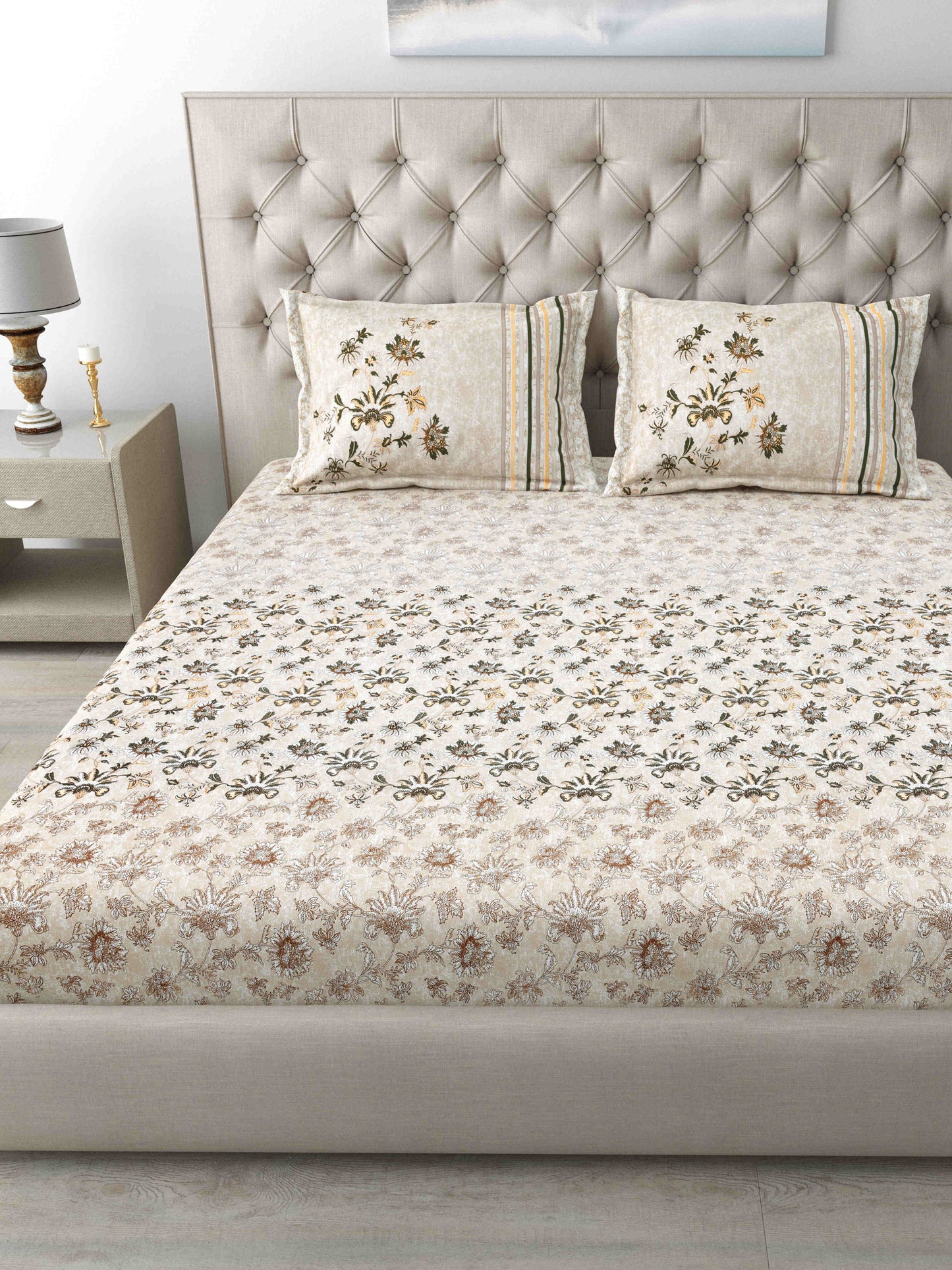 186 TC 100% Cotton King Size Bedsheet | 108 x 108 Inches