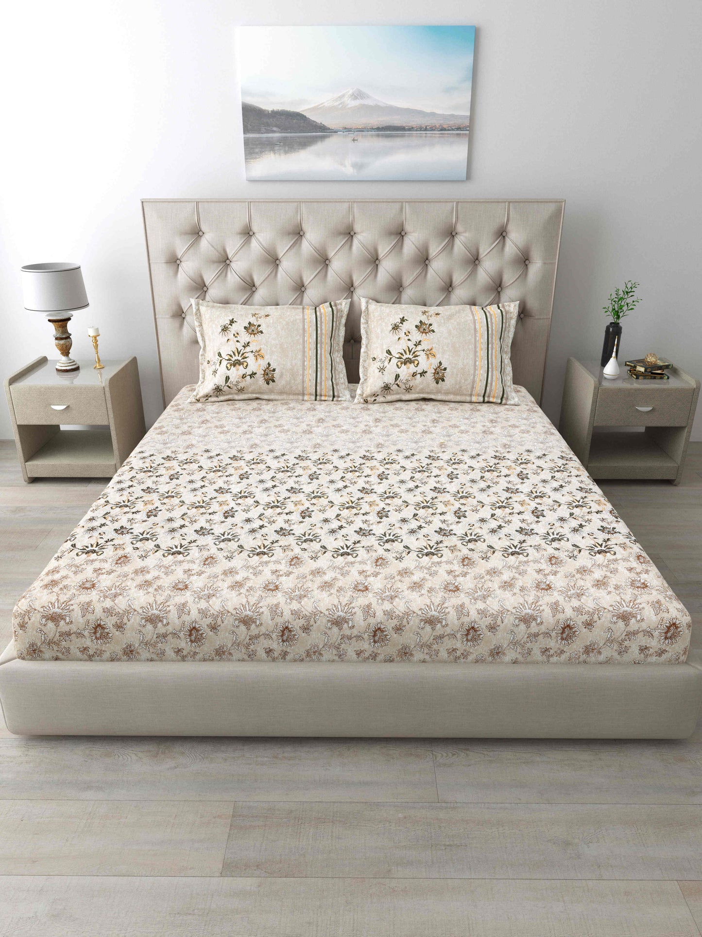 186 TC 100% Cotton King Size Bedsheet | 108 x 108 Inches
