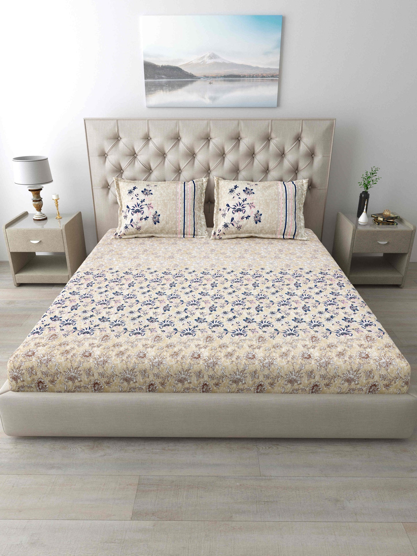 186 TC 100% Cotton King Size Bedsheet | 108 x 108 Inches