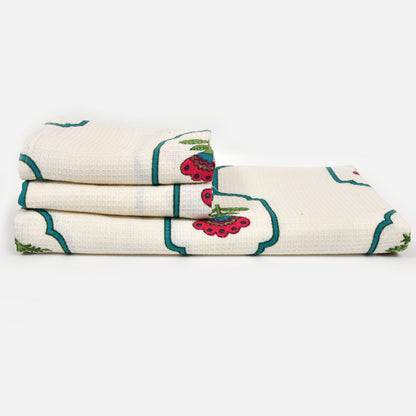 250 GSM Cotton Waffle Towel Set | 1 Bath & 4 Hand Towels
