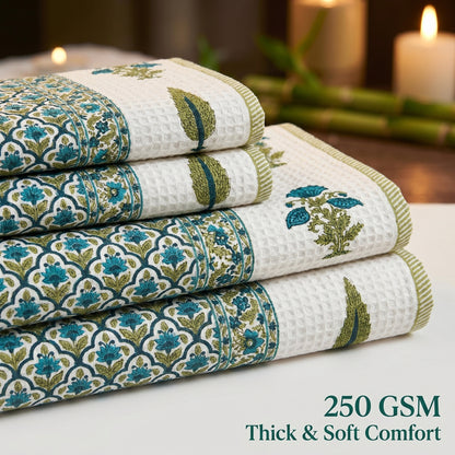 250 GSM Cotton Bath & Hand Towel Set | 1 Bath + 2 Hand Towels