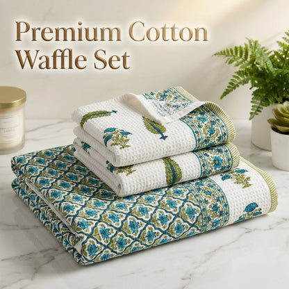 250 GSM Cotton Bath & Hand Towel Set | 1 Bath + 2 Hand Towels