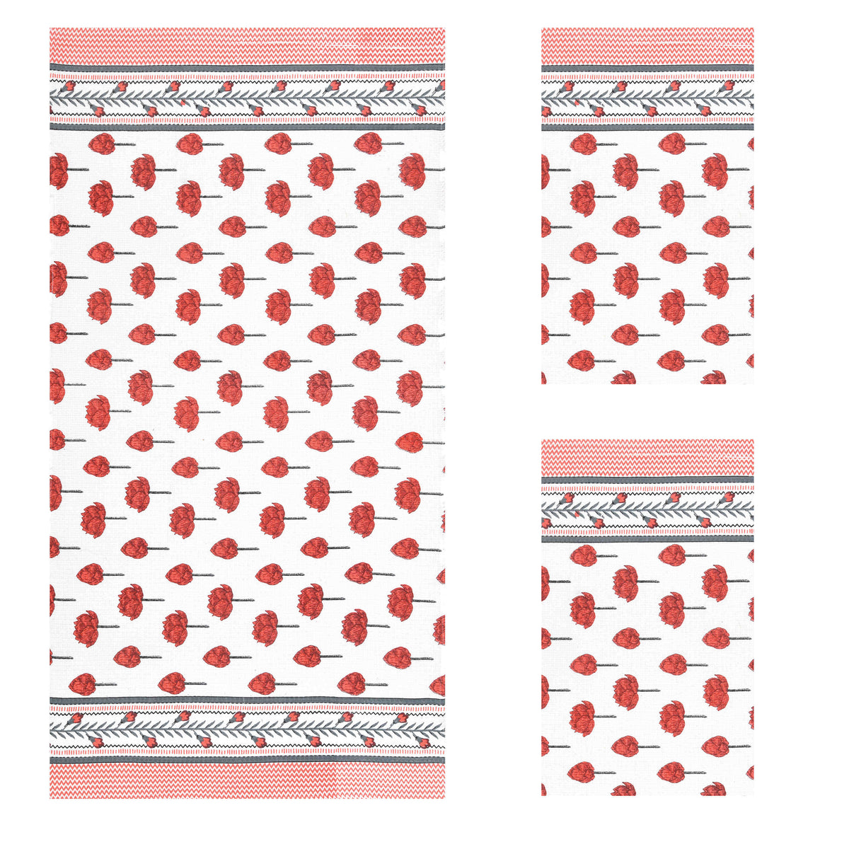 250 GSM Cotton Bath & Hand Towel Set | 1 Bath + 2 Hand Towels