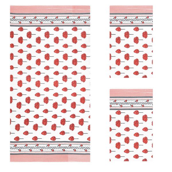 250 GSM Cotton Bath & Hand Towel Set | 1 Bath + 2 Hand Towels